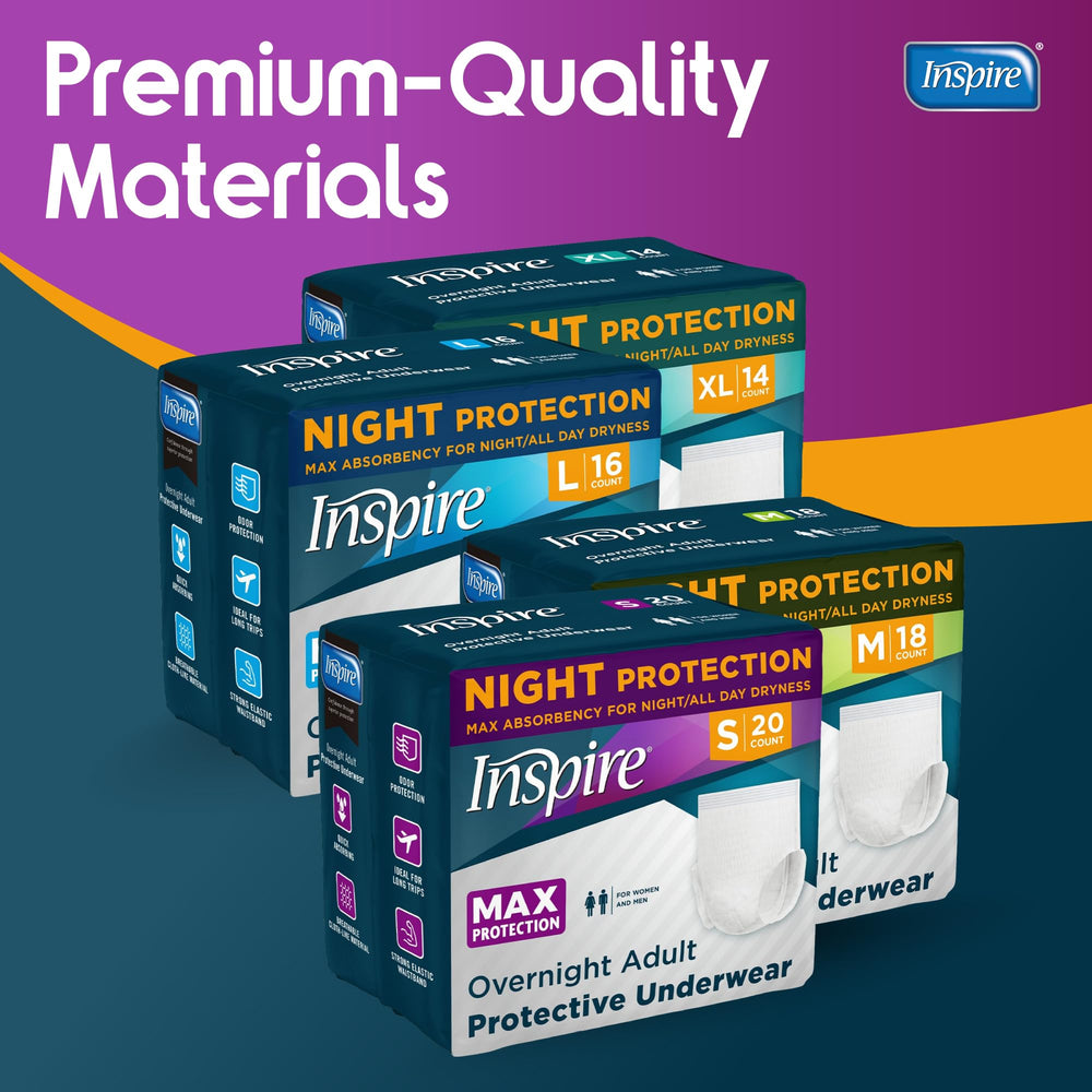 Inspire MAX Absorbency latex-free design offers comfortable, irritation-free wear