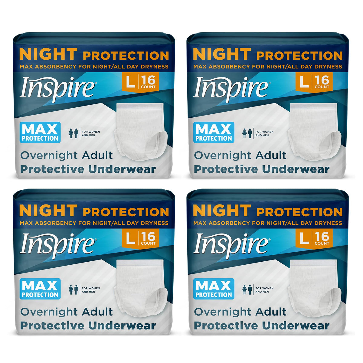 Inspire MAX absorbency diaper with leak guards for secure protection.