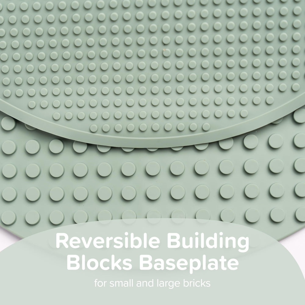 Inspire My Play baseplate 15in diameter close up highlights sturdy BPA-free silicone