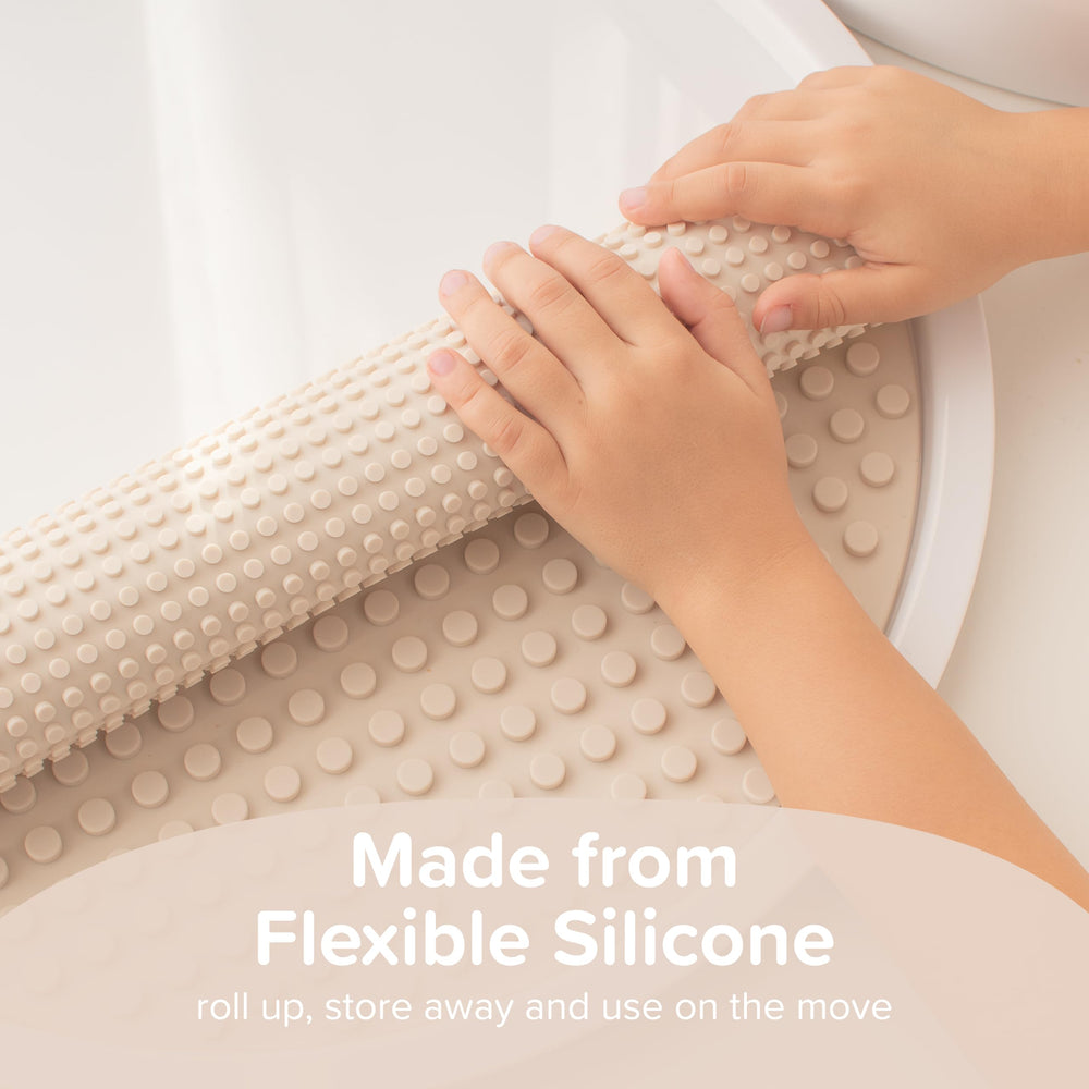 Inspire My Play silicone baseplate BPA-free dishwasher safe for quick cleanup