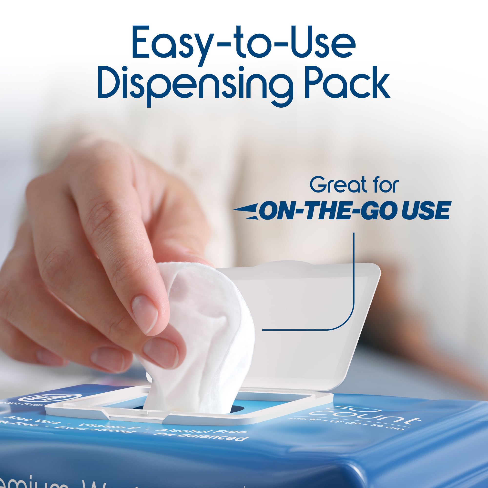 Inspire non-flushable 8x12 wipes designed for incontinence support.