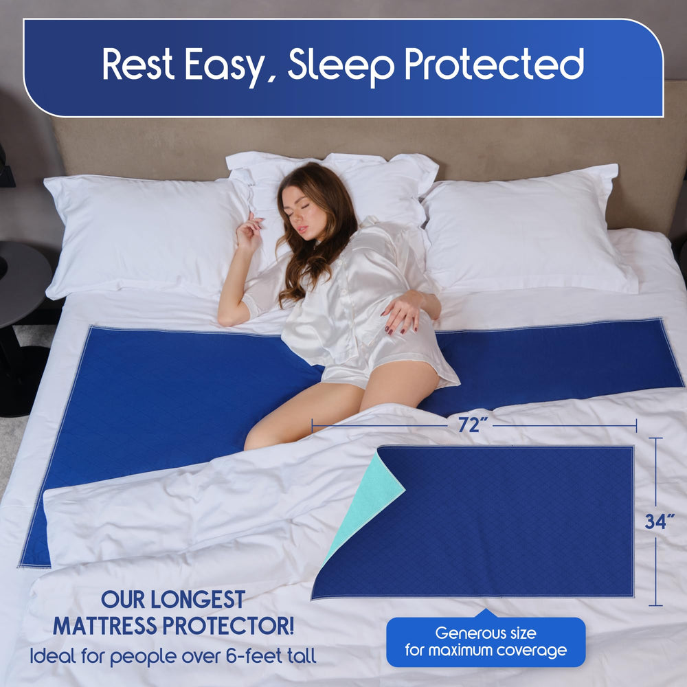Inspire oversized 34x72 underpad provides full bed coverage for mattresses.