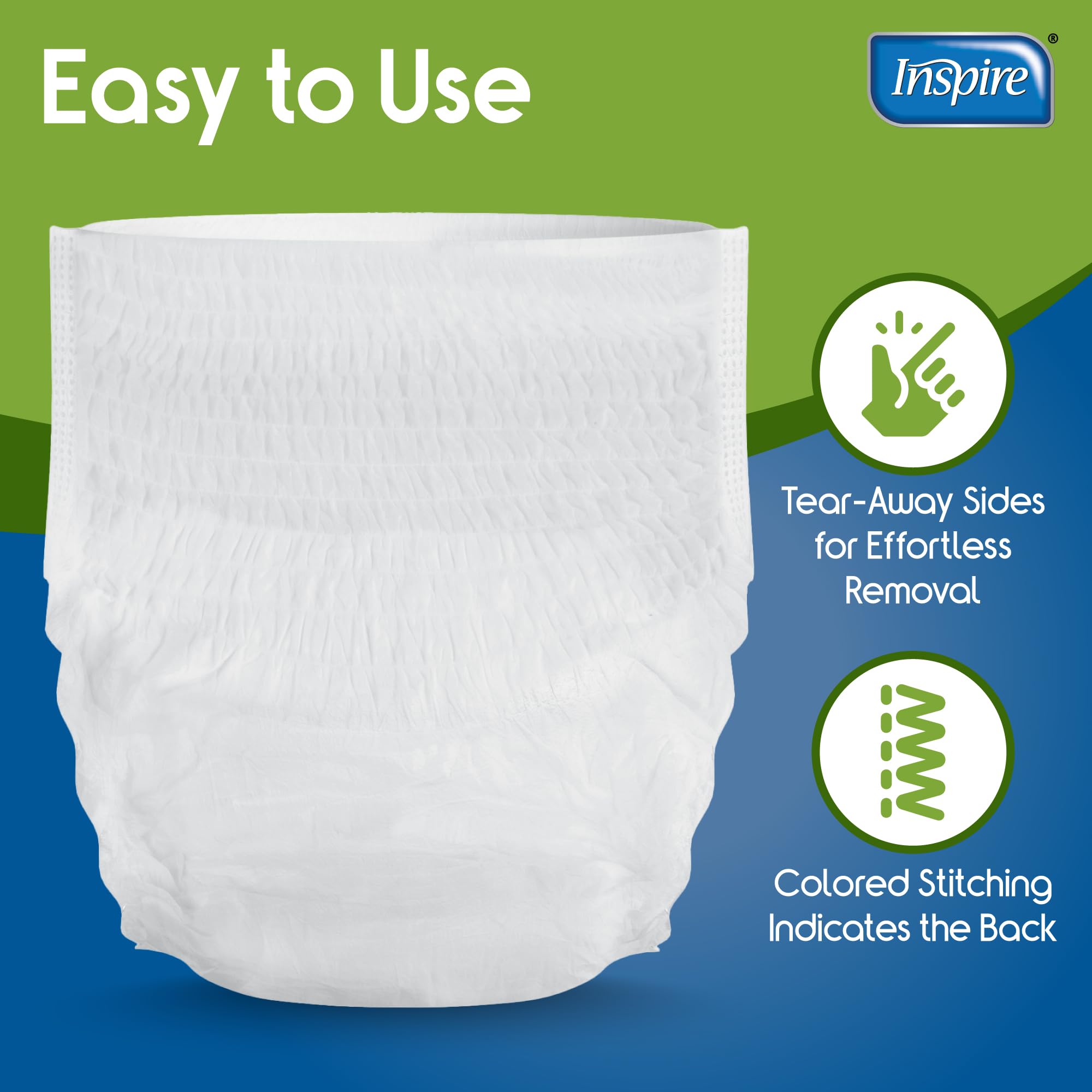 Inspire Protective Underwear tear-away sides enable quick, discreet removal.