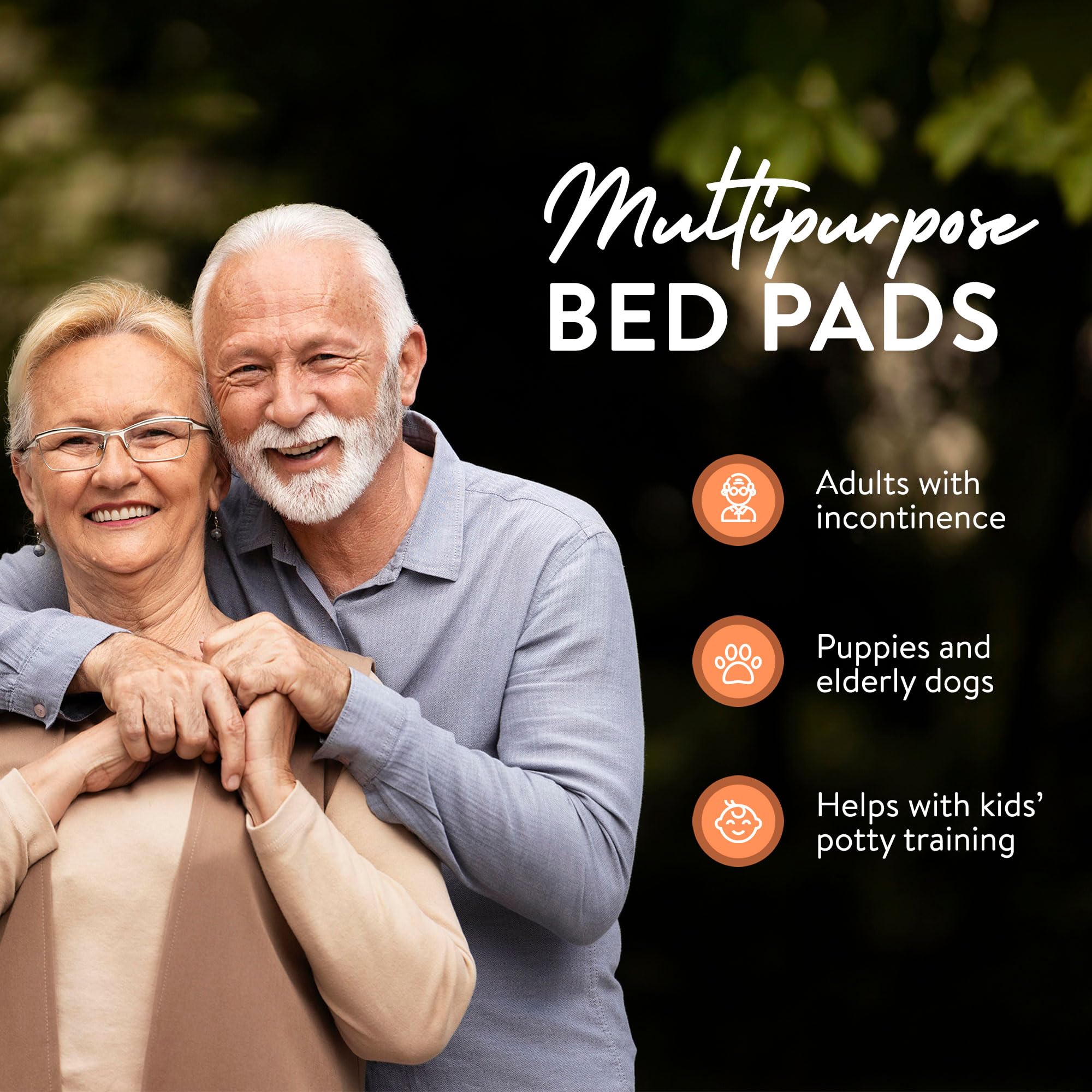 Inspire disposable adult bed pad shown with clean sheets