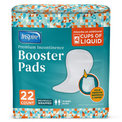 Inspire Ultra Booster Pad flow-through design boosts absorbency during daily activities.