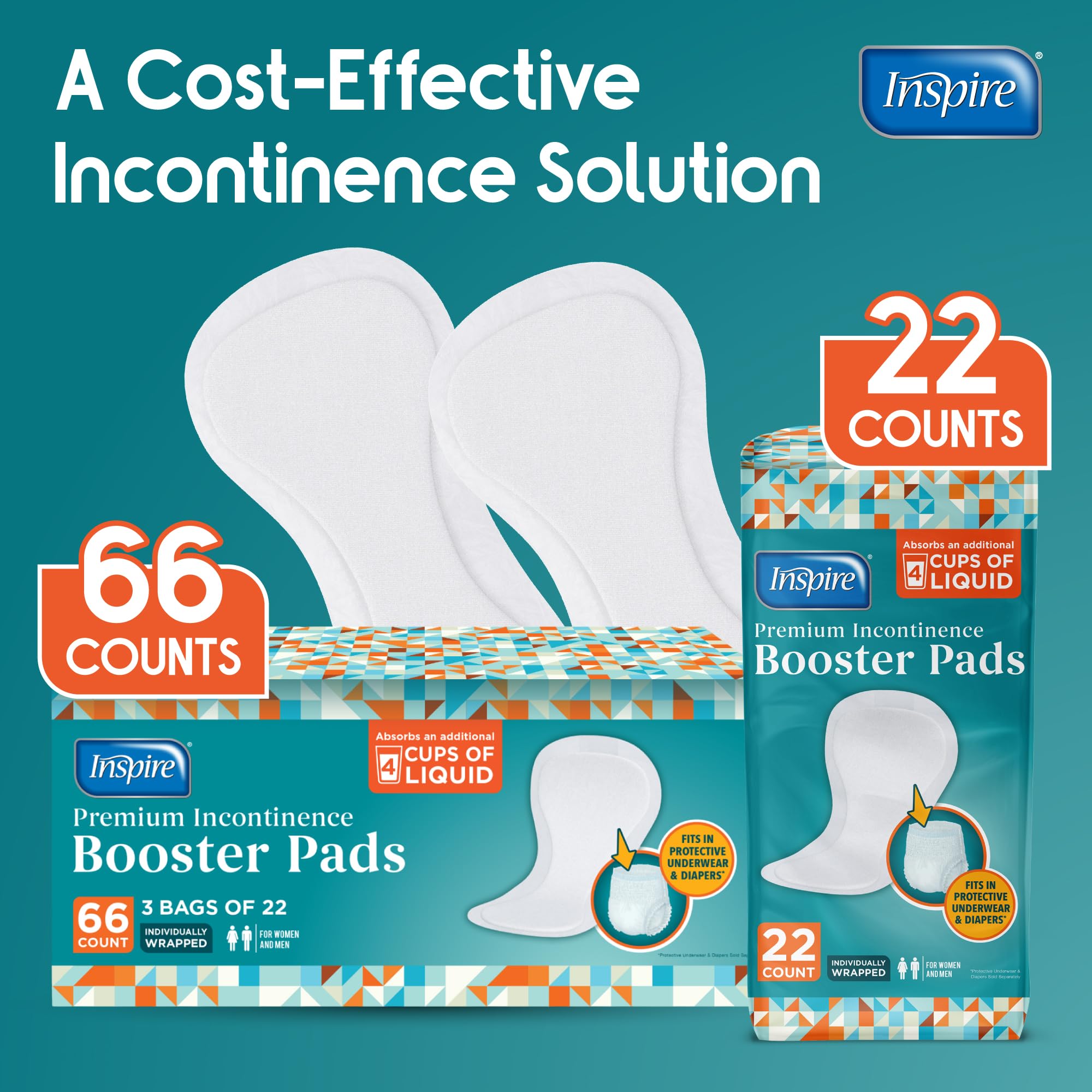 Inspire Ultra Booster Pad adhesive strip keeps it securely in place.