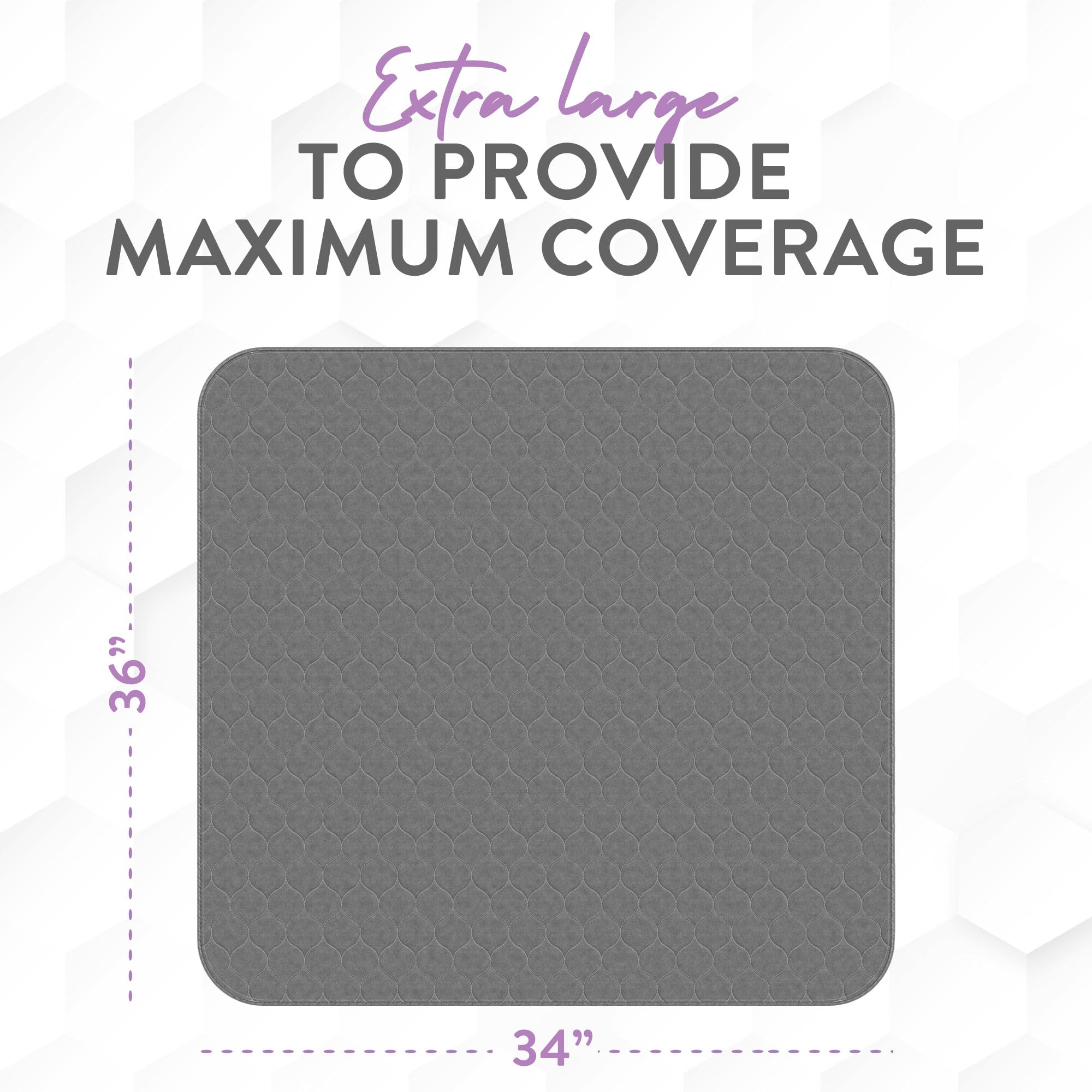 Inspire Underpads 34x52 extra-large coverage for larger surfaces.