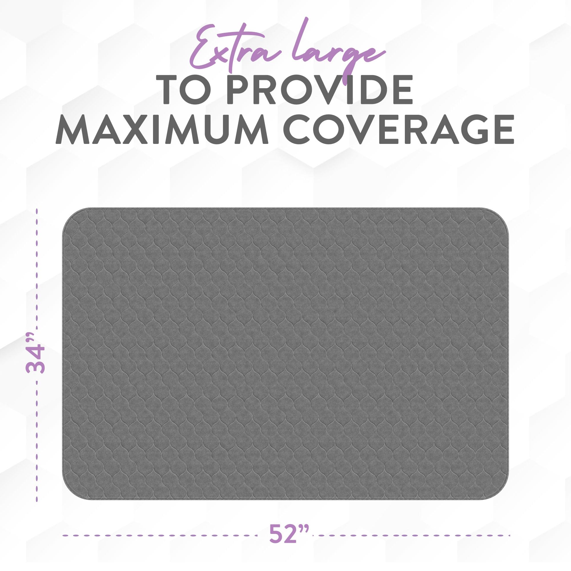 Inspire Underpads dark gray stain-hiding color maintains a fresh room aesthetic.
