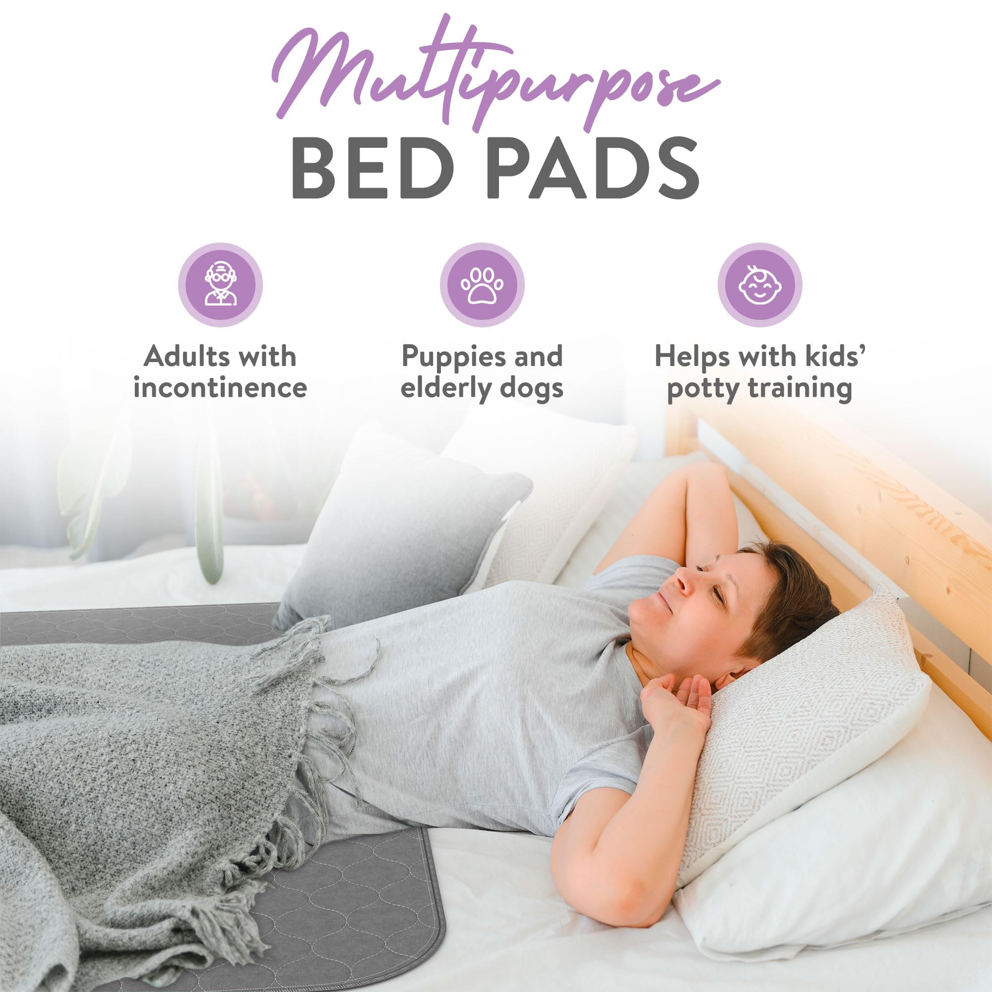 Inspire underpads quick-drying material keeps skin dry and comfortable.