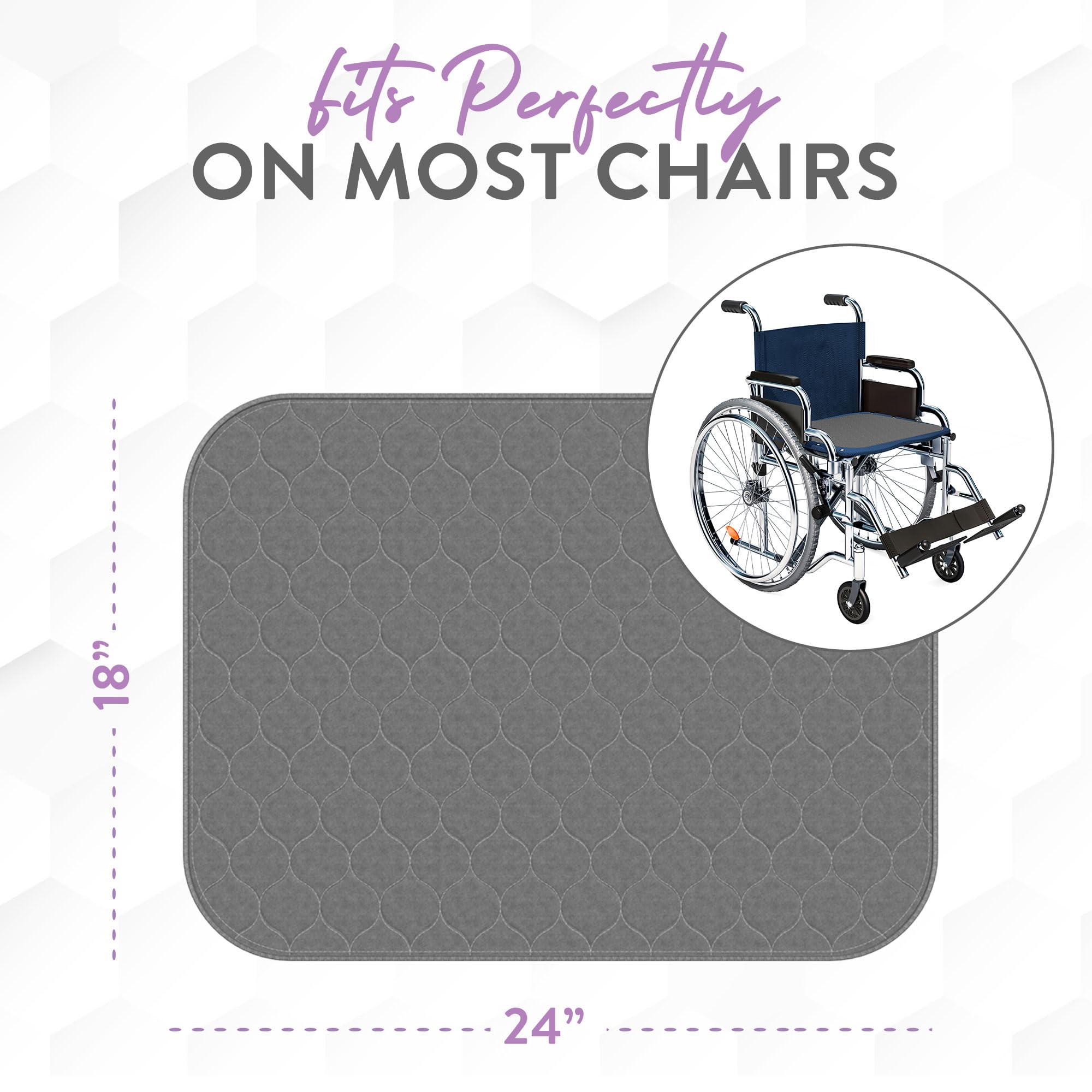 Inspire Underpads multiuse design fits beds, chairs, and dog pads.