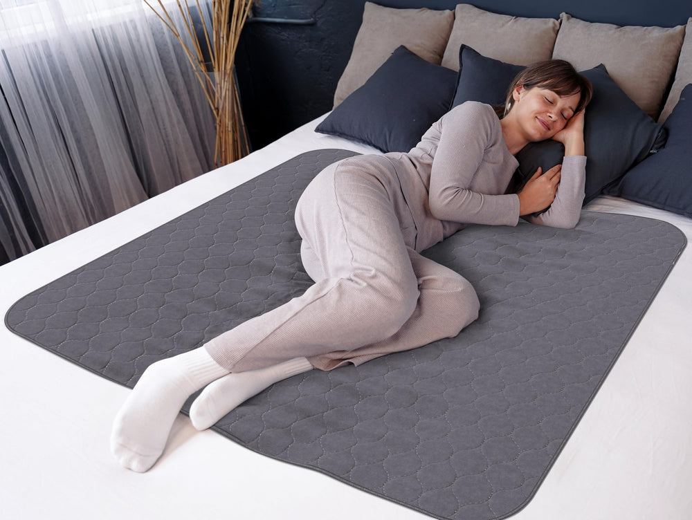 Inspire Underpads dark gray fabric hides stains for a fresh look