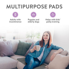 Inspire Underpads stain-hiding gray fabric helps conceal accidents on furniture.