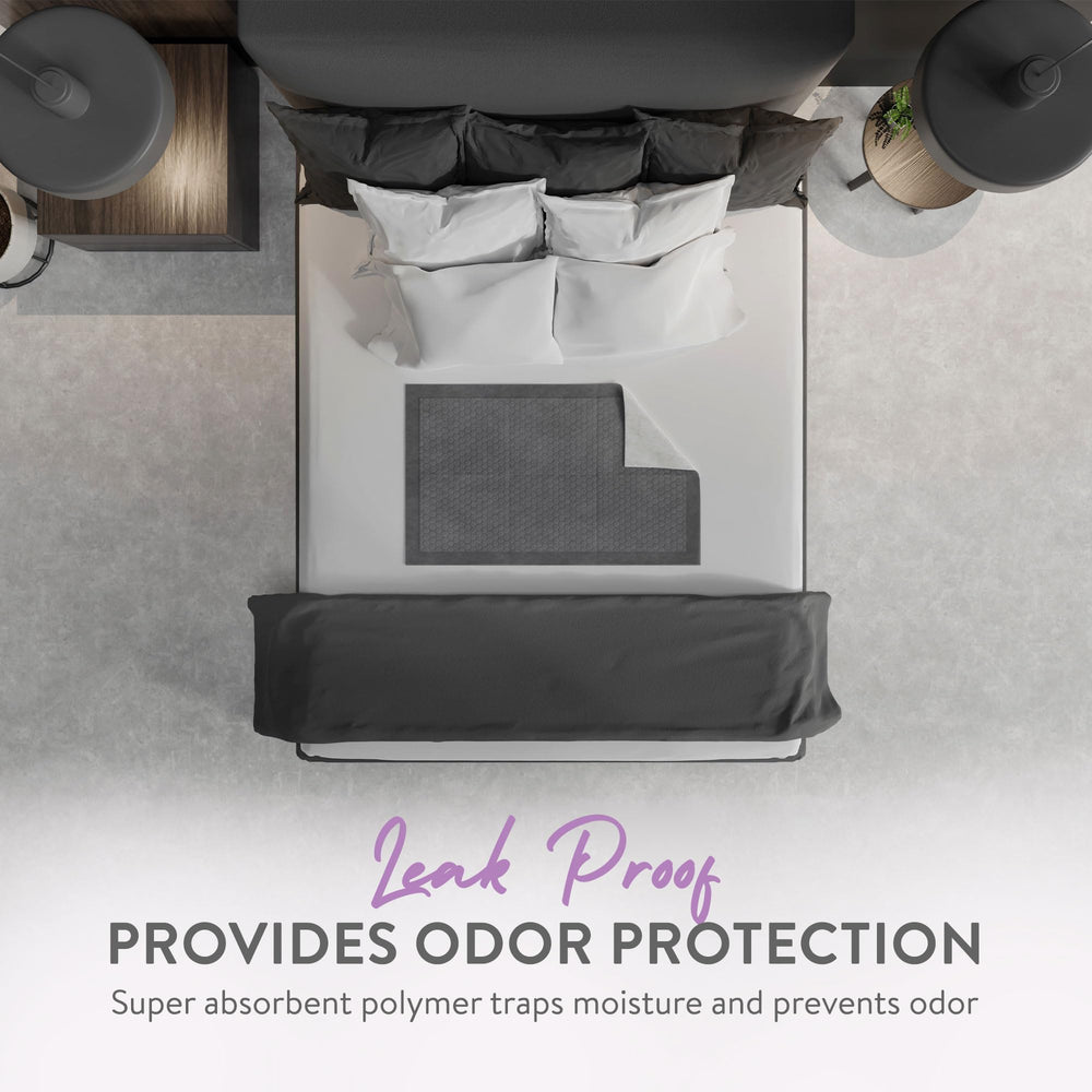 Inspire underpads with waterproof backing highlight leakage protection.