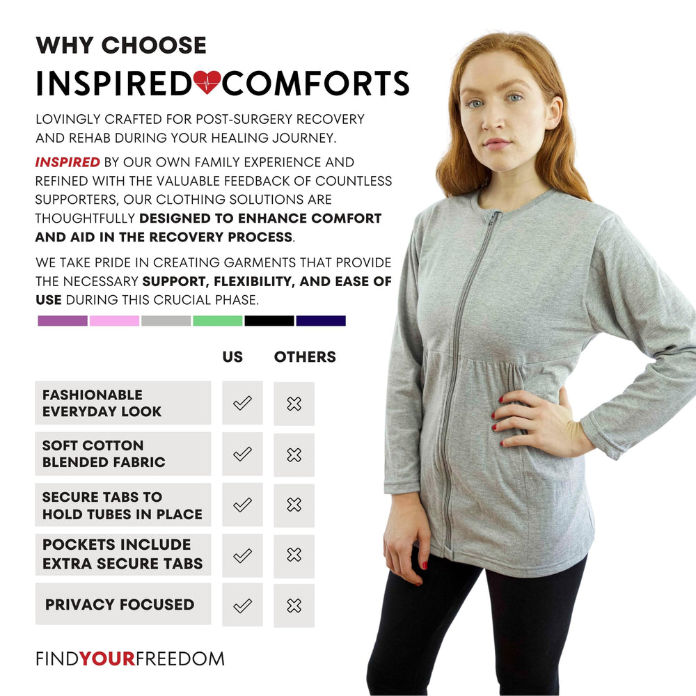 Inspired Comforts mastectomy shirt easy care with preshrunk fabric