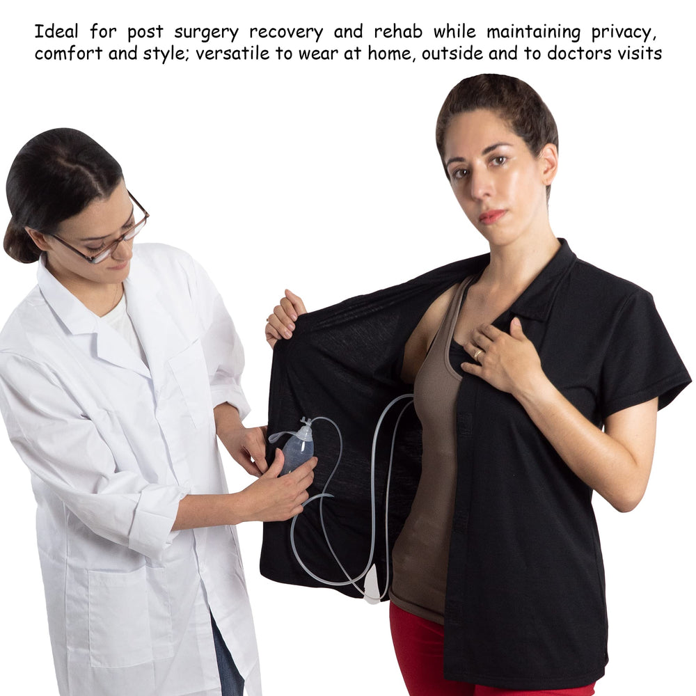 Inspired Comforts recovery top suitable for wear at home, out, or in bed.