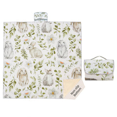 Insular Baby Splat Mat Rabbit design, compact and travel-ready for messy meals.