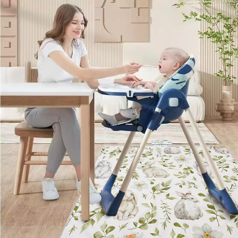 Insular Splat Mat Rabbit with anti-slip backing keeps it in place on hardwood floors.