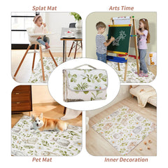 Insular Baby Splat Mat Rabbit with waterproof surface for quick cleanup after spills.