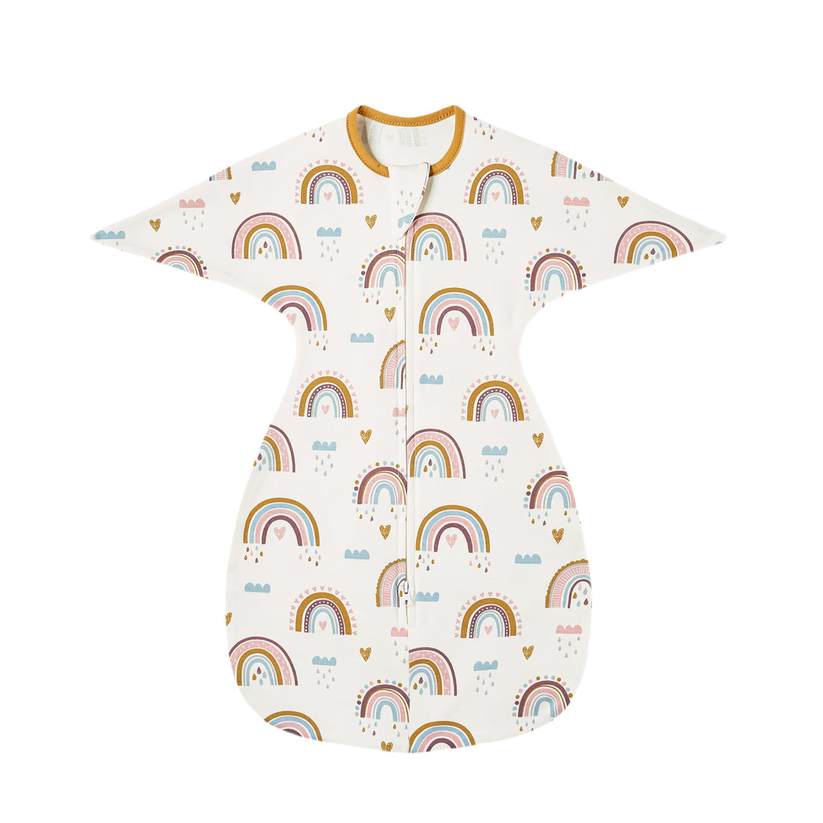 Insular baby transitional swaddle rainbow arm sleeves, cozy and soothing for self-soothing.