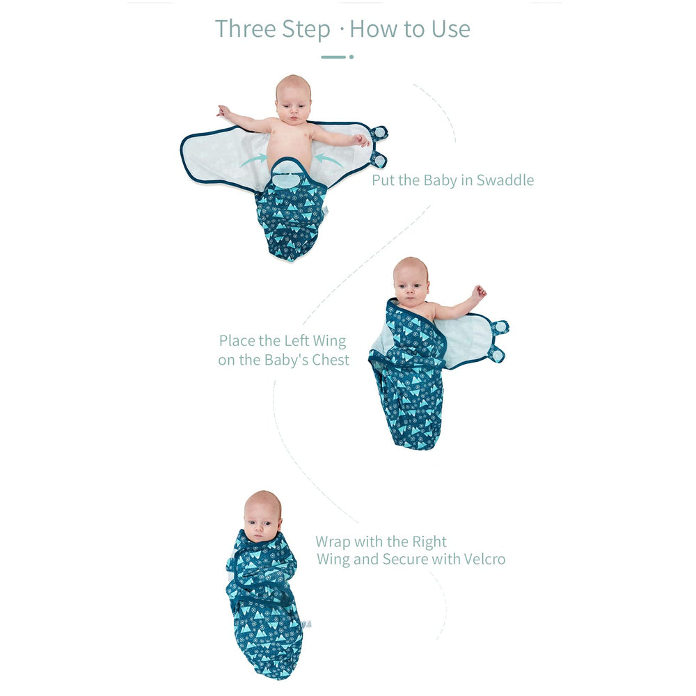 Three-step Insular swaddle design makes wrapping simple for new parents.