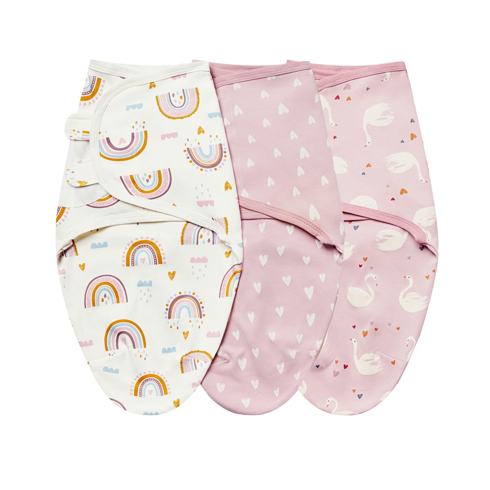 Insular baby swaddle sacks with pink swan design for secure wrapping and cozy support.
