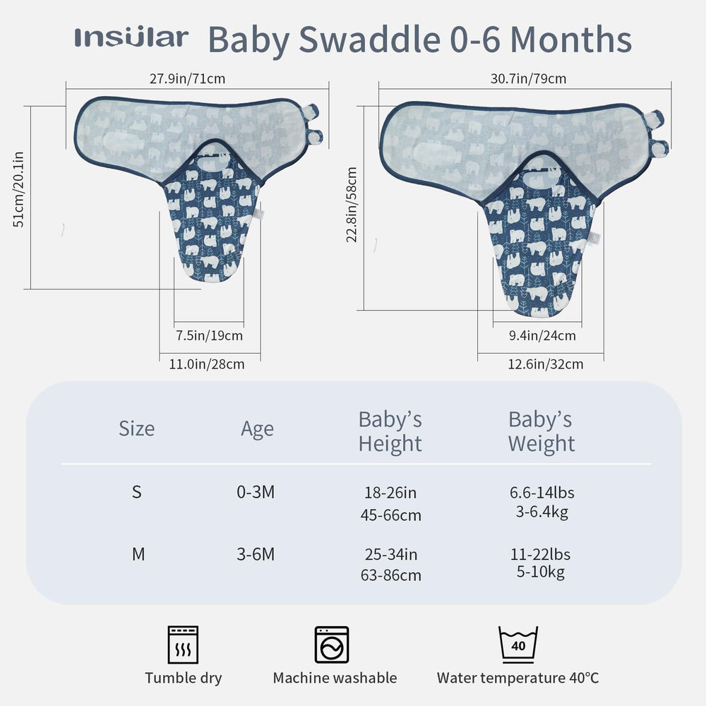 Insular baby swaddle sacks soft cotton close-up shows breathable fabric