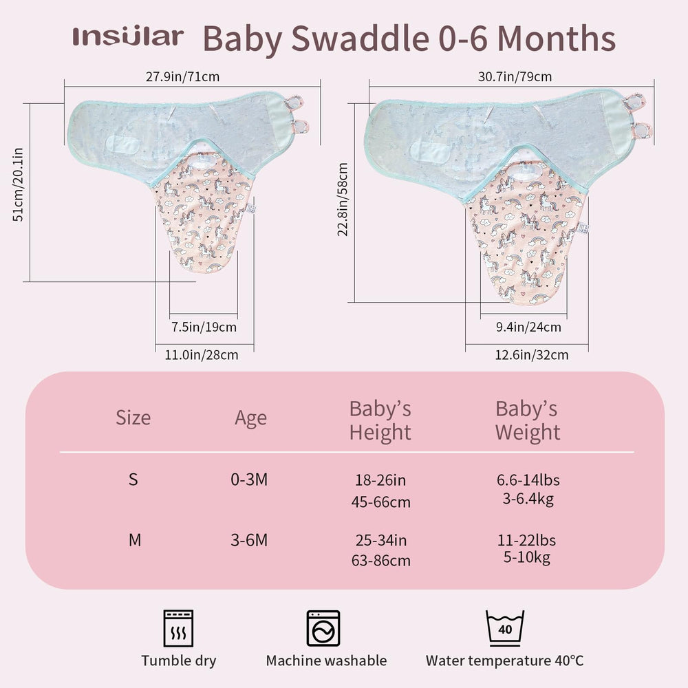 Three designs per Insular swaddle pack for variety
