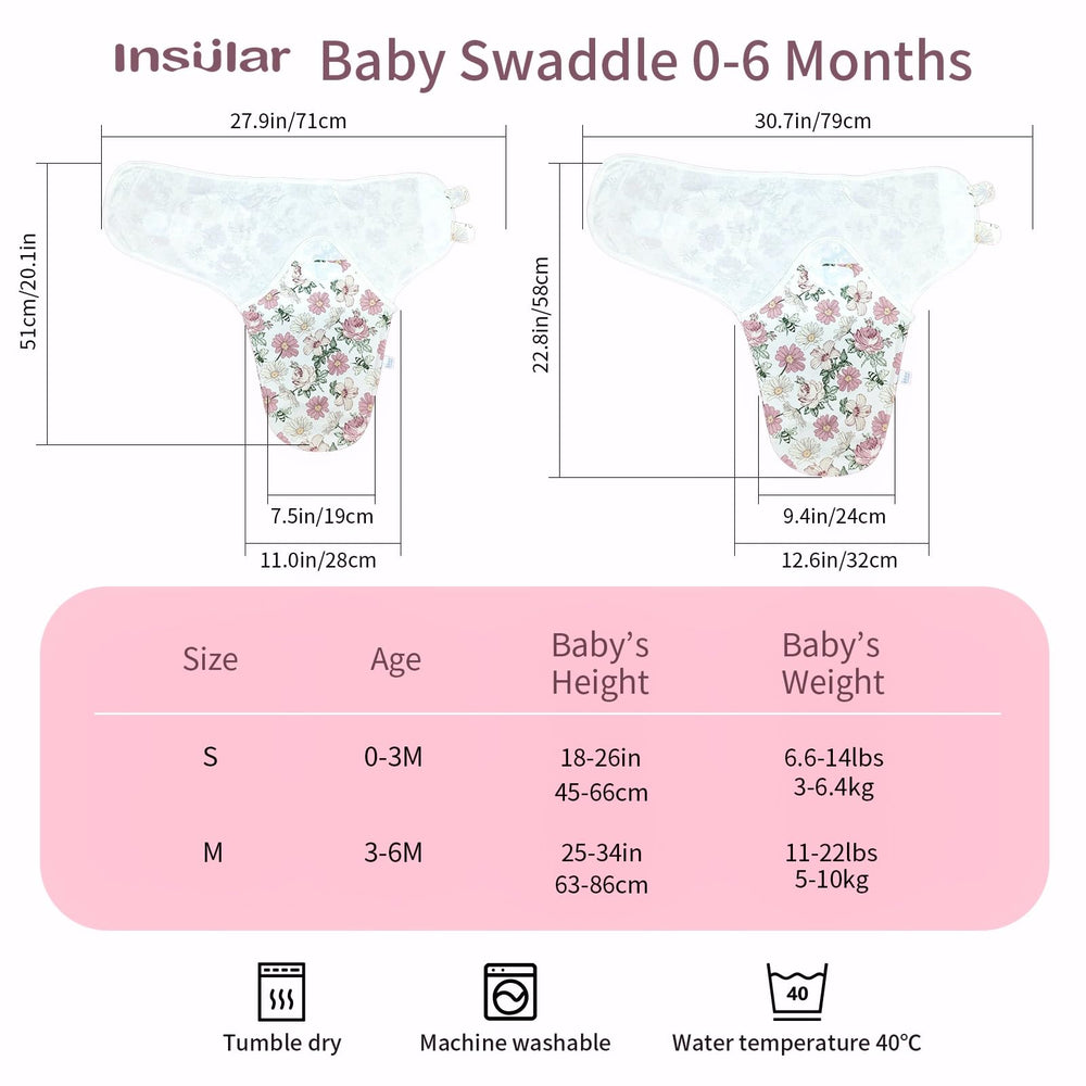 insular small 0-3 month swaddle fits early newborns securely.