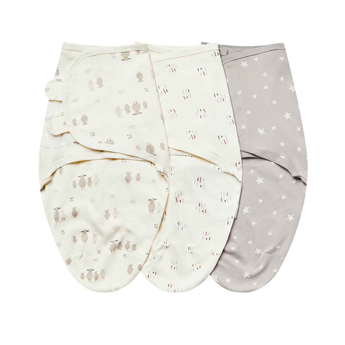 Insular Baby Swaddle Wrap beige sheep design soothes newborns