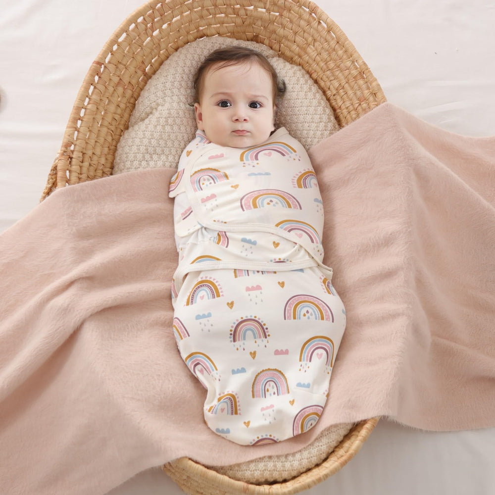Insular Baby Swaddle Wrap Beige Swan giftable three-pack set for new parents