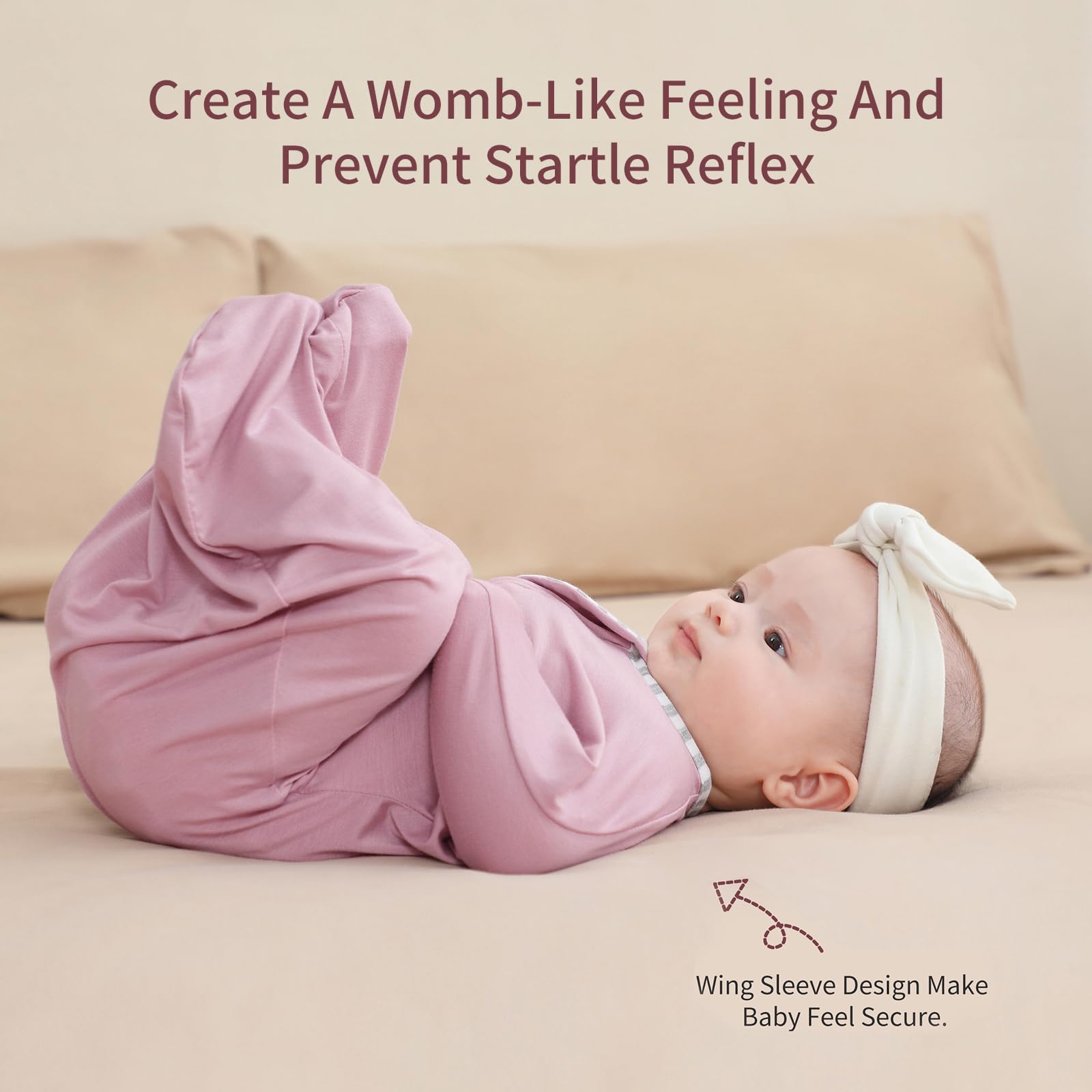 Insular bamboo fabric detail swaddle highlighting soft material.