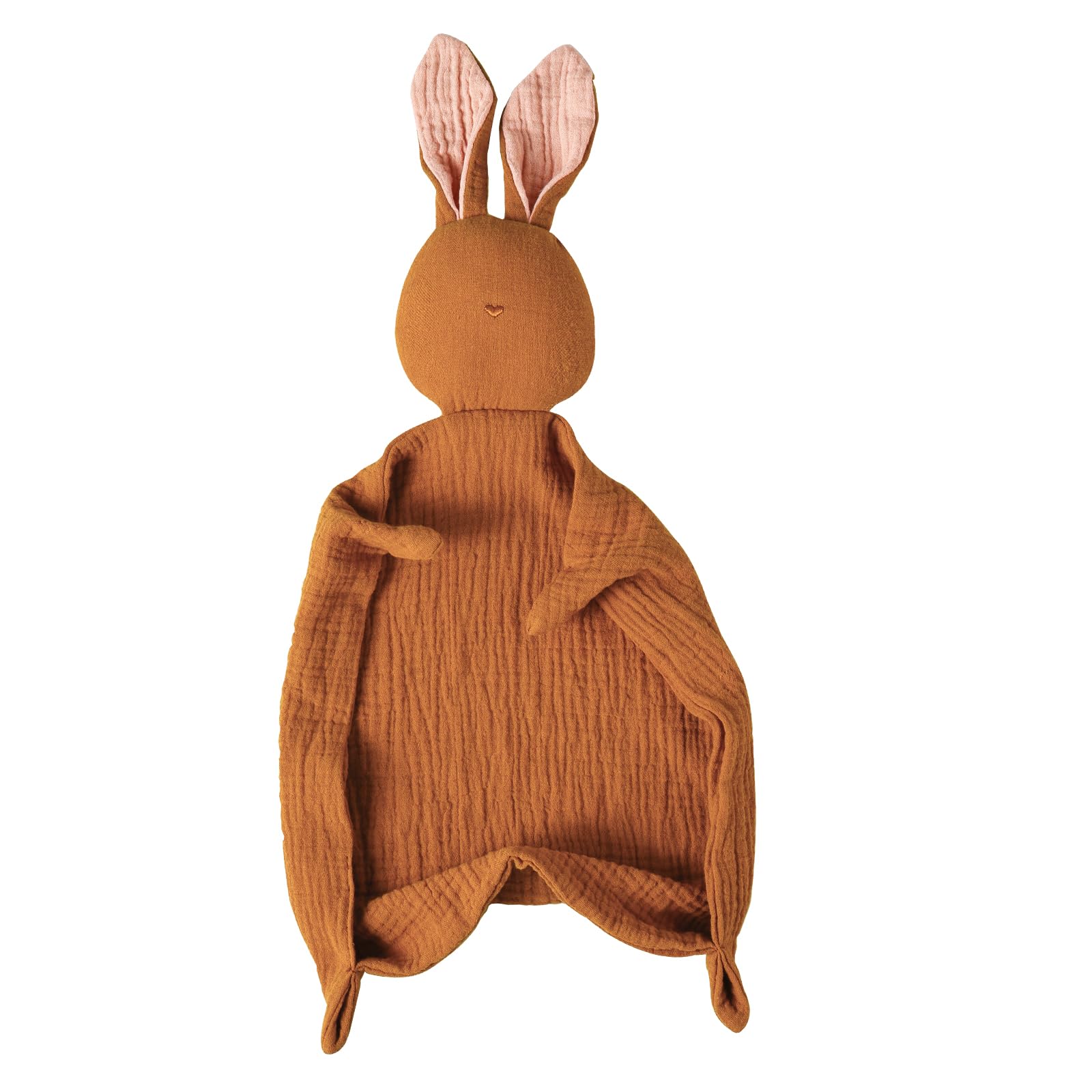 Insular Bunny Lovey closeup showing embroidered nose for safe touch and soothing familiarity.