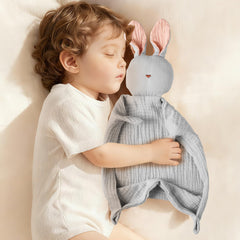 Insular Bunny Lovey folded gray shows portable security for outings.