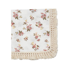 Insular cotton muslin baby blanket with tassel fringe for breathable everyday use