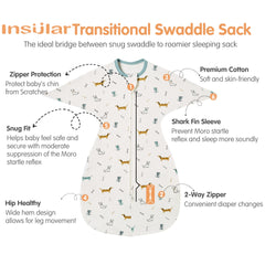 Insular cotton sleep sack is skin-friendly and breathable for year-round comfort.