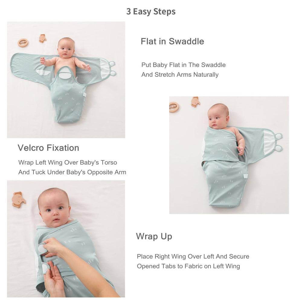 Insular easy-3-step swaddle for quick, confident wrapping.