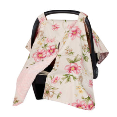 Insular floral car seat cover offering 360° protection for baby on a stroller