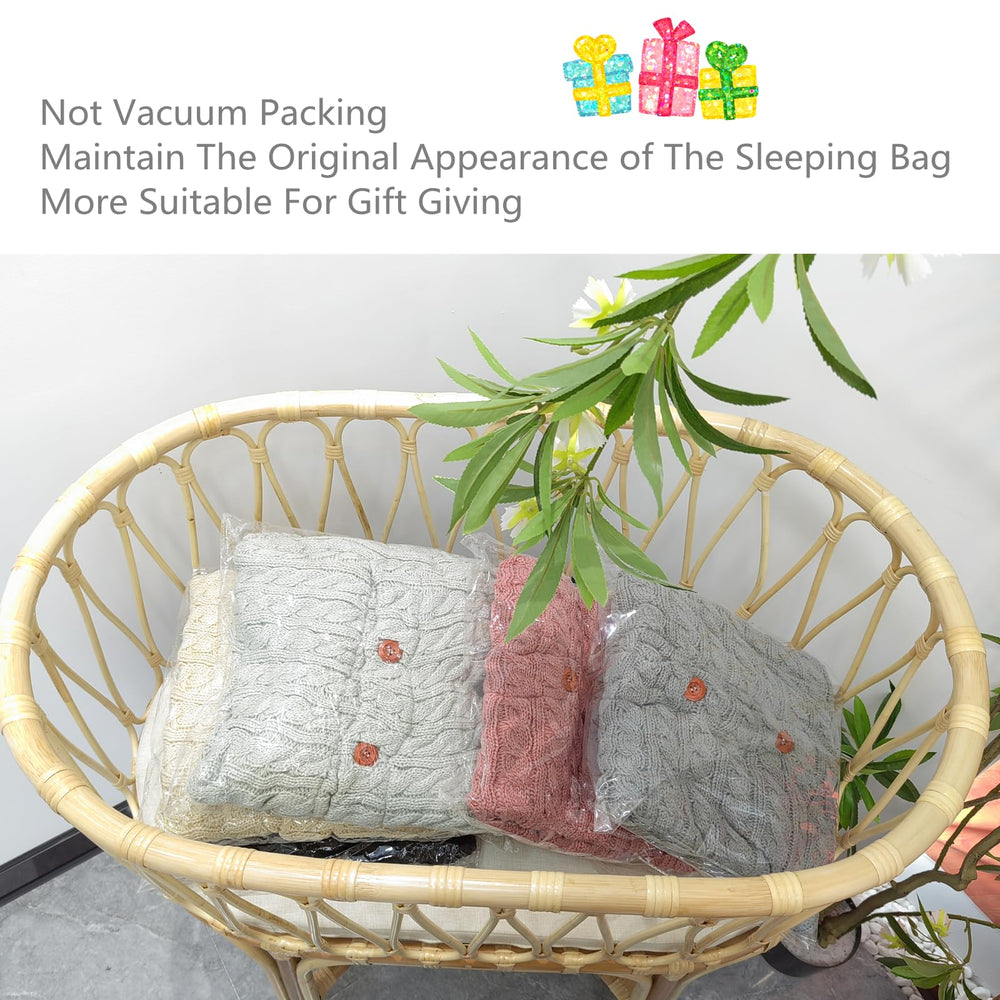 Insular knitted wool exterior keeps baby snug during outings in chilly weather.