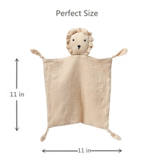 Insular bunny-design lovey in khaki providing gentle reassurance on the go.