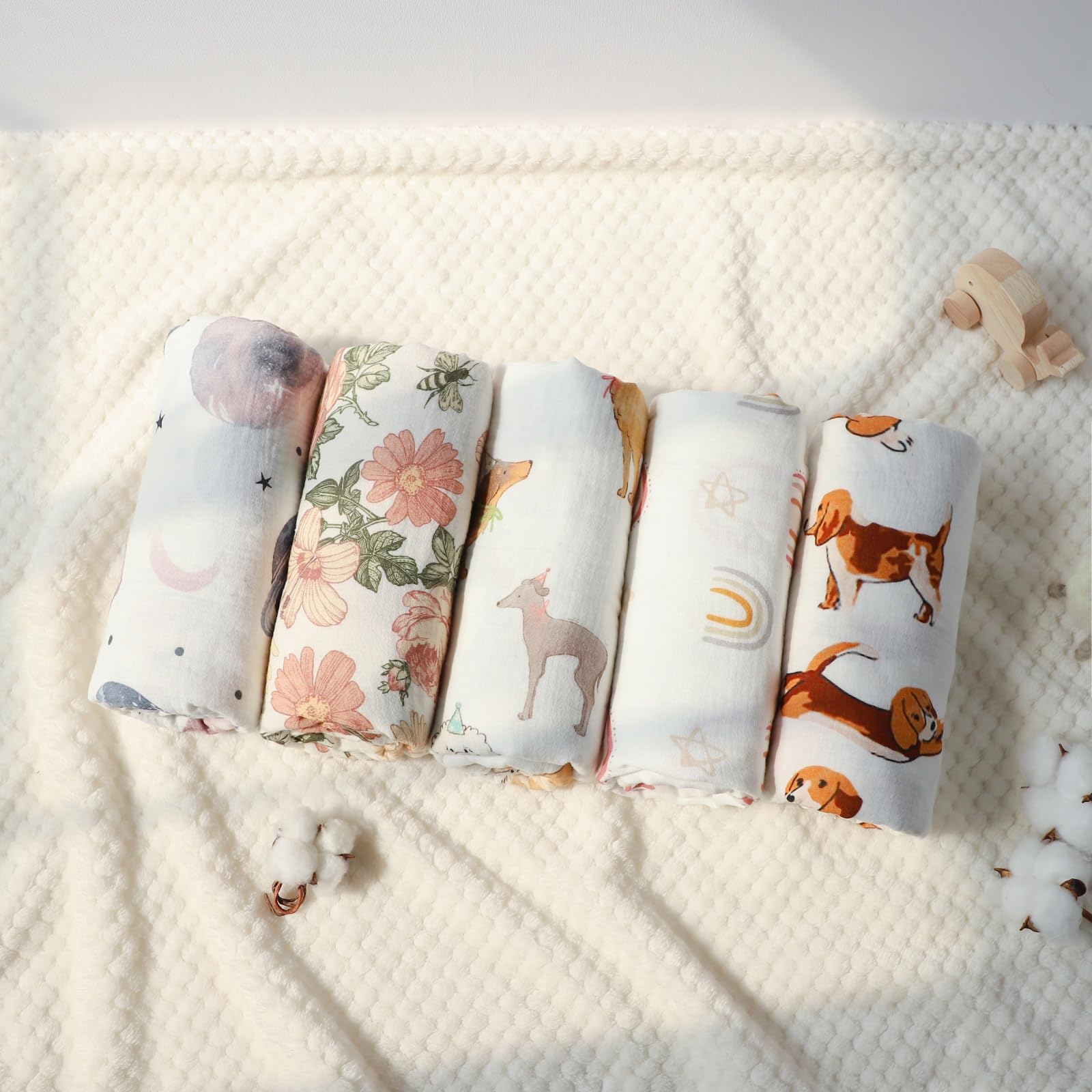 Insular Muslin Swaddle Blanket playtime mat companion for tummy time