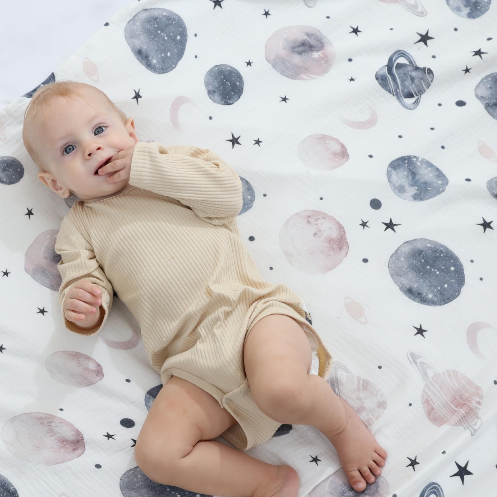 Insular Muslin Swaddle Blanket solid color newborn prop for photos and comfort