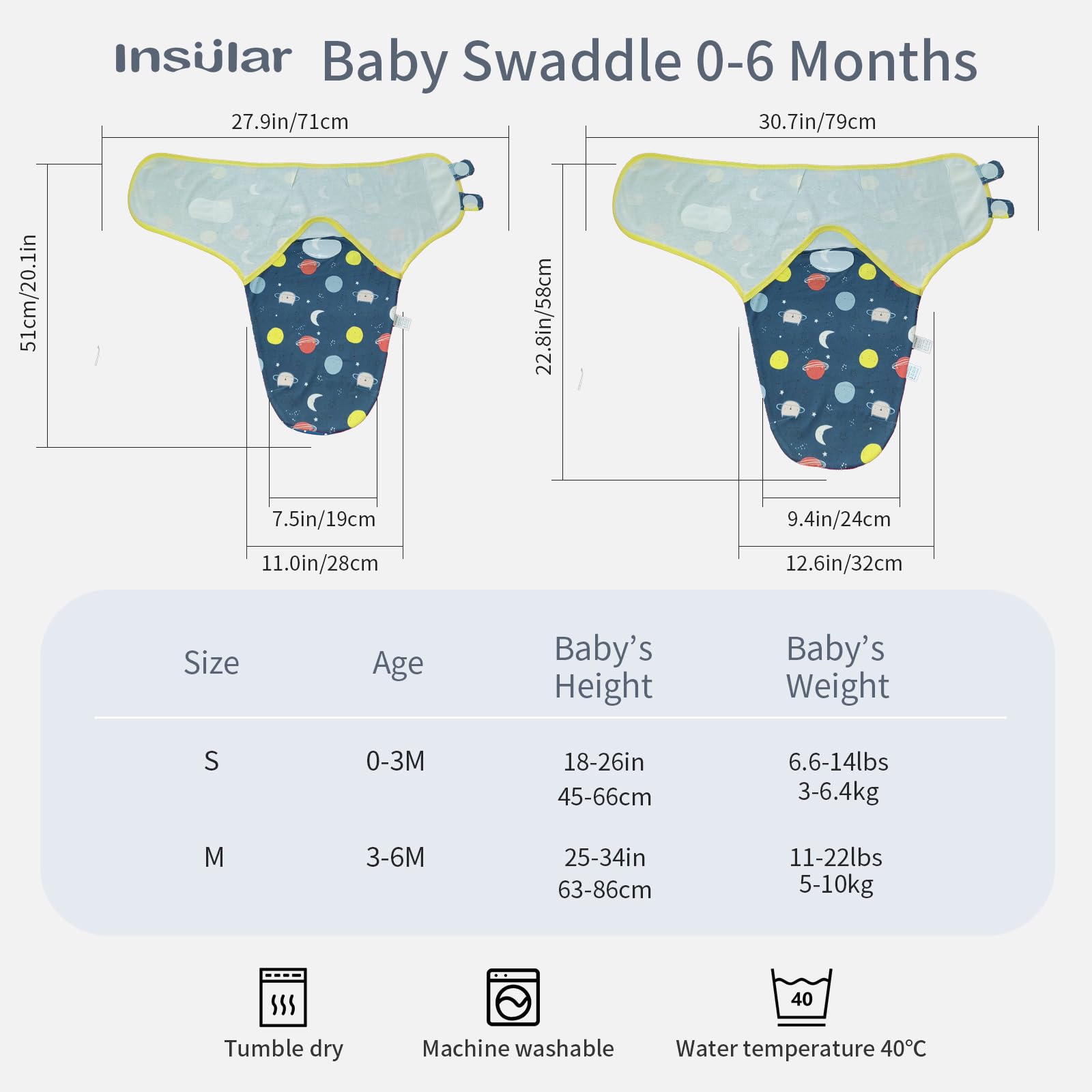 Gift-ready Insular swaddle sacks celebrate baby showers and birthdays