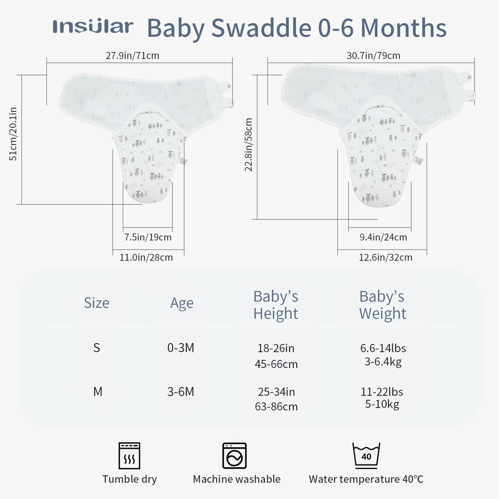 Insular 3-pack beige sheep swaddles offer versatile styling