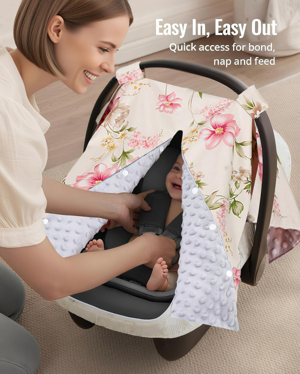 Insular floral car seat cover demonstrating universal fit for car seats