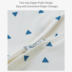 insular wearable blanket with 2-way zipper enables easy diaper changes mid-sleep.