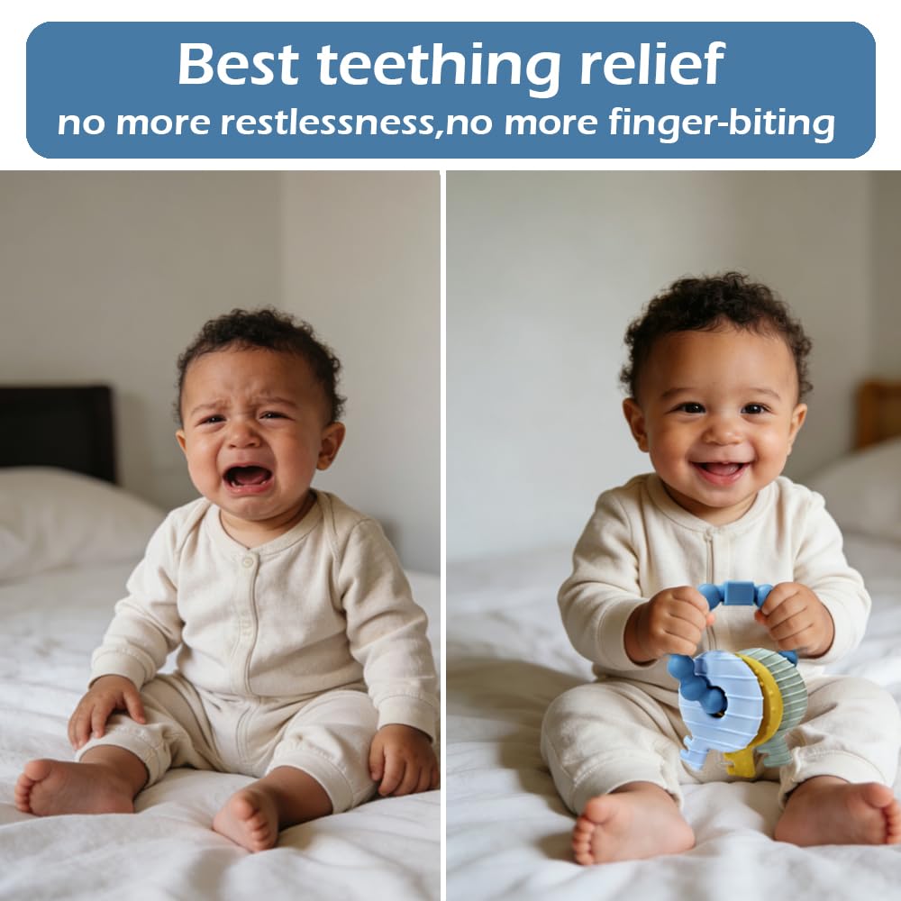 Intatikoo Baby Keys Teether easy to hold for little hands.
