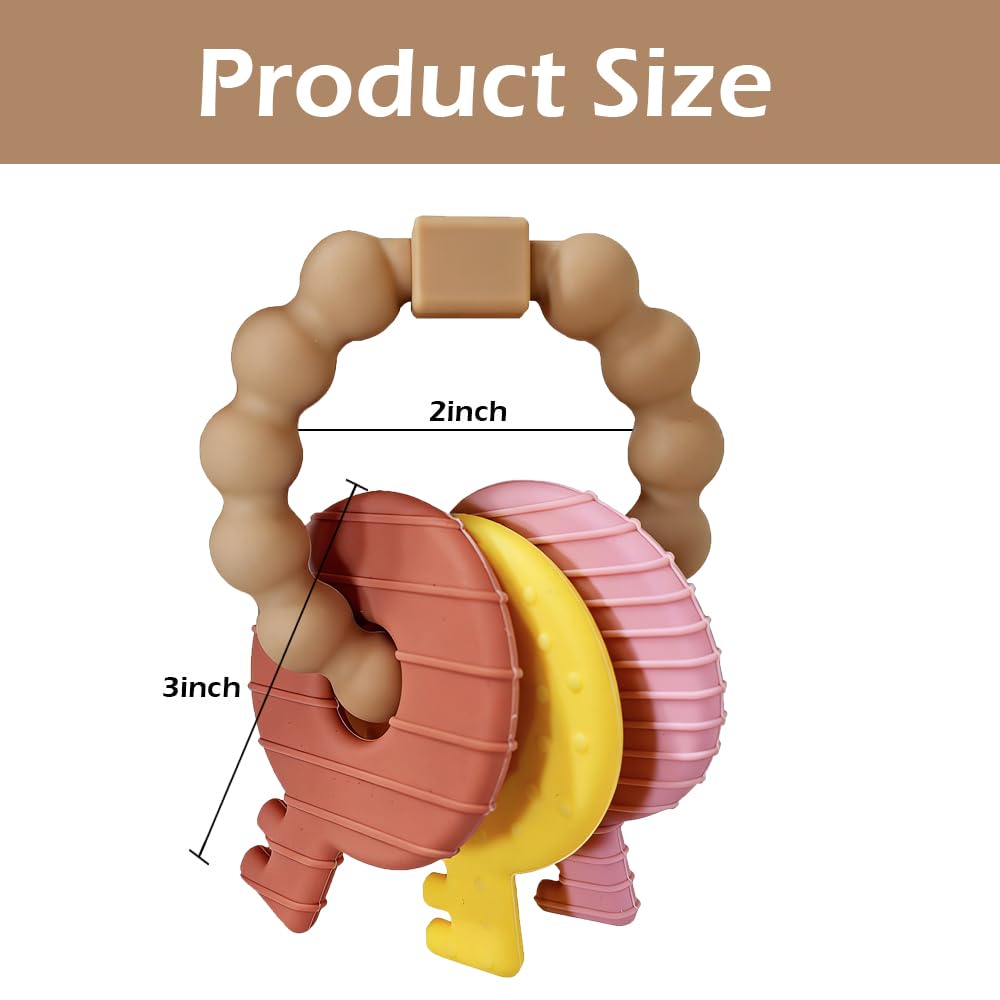 Intatikoo keys teether: three textures for varied chewing experiences.