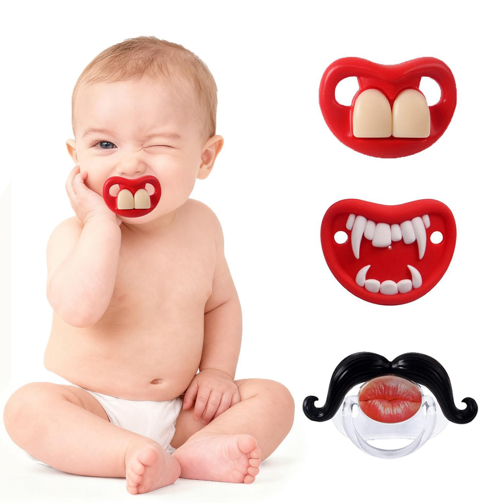Intatikoo funny mustache pacifier for babies 0-18 months, engaging design for soothing use