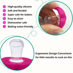 Intatikoo orthodontic mustache pacifier promotes comfortable jaw alignment.
