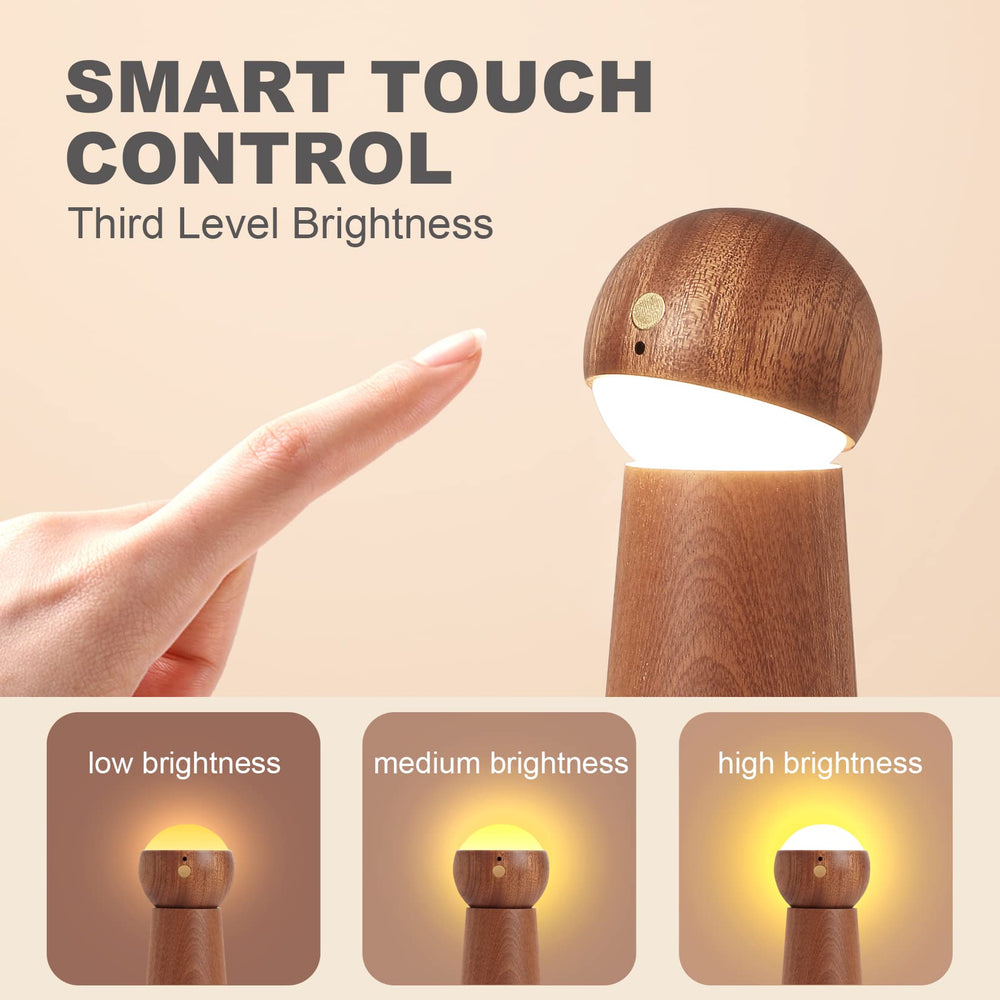 Intelligence sapele wood base with detachable lamp supports versatile placement.